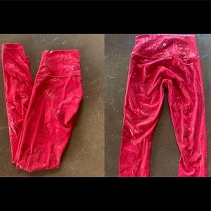 Red lululemon leggings with graphics!!